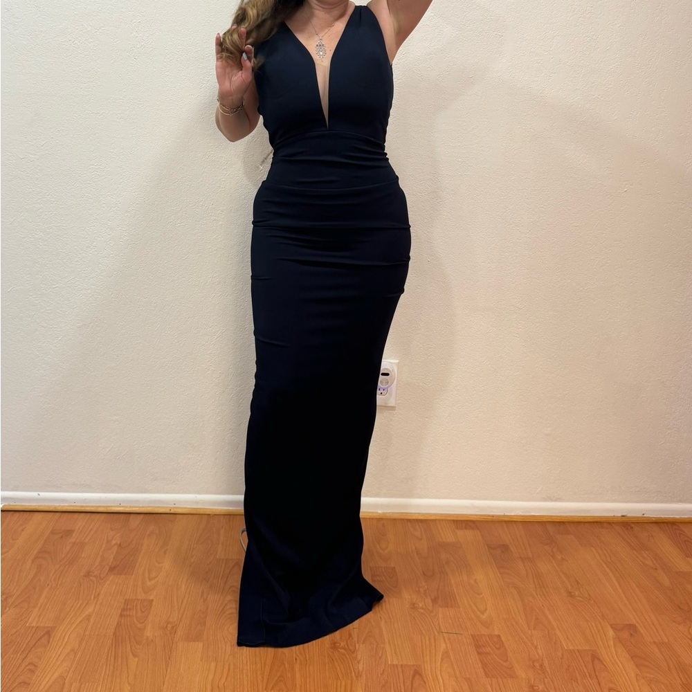 Beautiful, long, dark blue dress